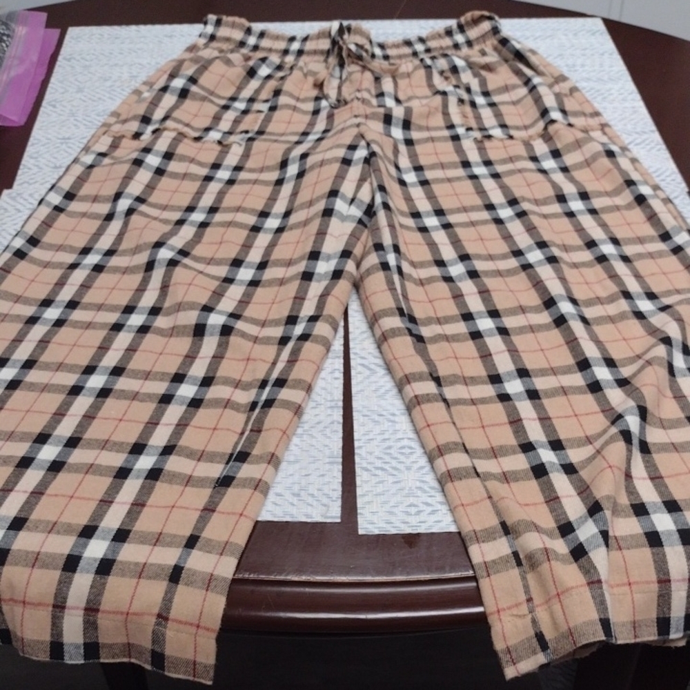 JODIFL Plaid Pants Wide Leg in Beige and Black - Picture 5 of 12
